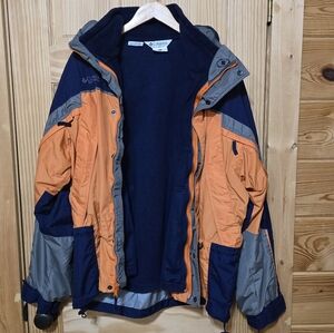 Columbia Fire Ridge Orange and Navy Jacket Size Large Excellent